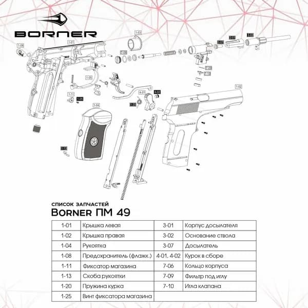 ЗИП Borner ПМ49/PM49: Корпус досылателя WC4-804 3-01