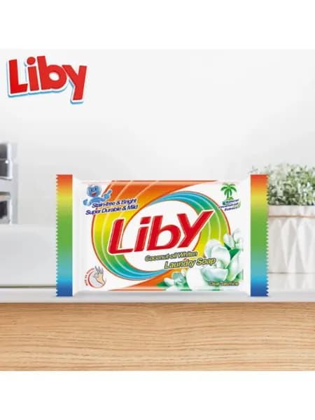 Мыло хозяйственное Liby с кокосовым маслом, Отбеливающее 246 гр