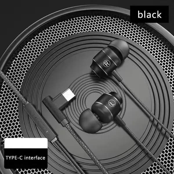 Наушники проводные, 3.5 мм, USB Type-C, черно-серый
