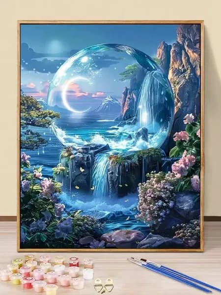 Картина по номерам для взрослых начинающих, цветок, цветной холст, 40x50см, Без рамки