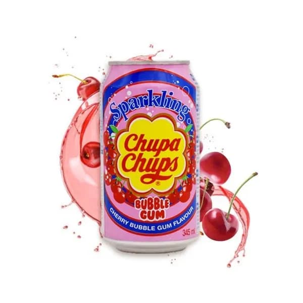 Напиток Chupa Chups BUBBLE GUM cherry ВИШНЯ со вкусом жвачки 345ml Корея
