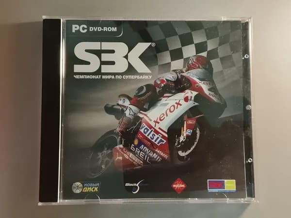 Диск с винтажной игрой для слабого ПК SBK: Чемпионат мира по супербайку (PC DVD, Jewel, русская версия, Новый диск)