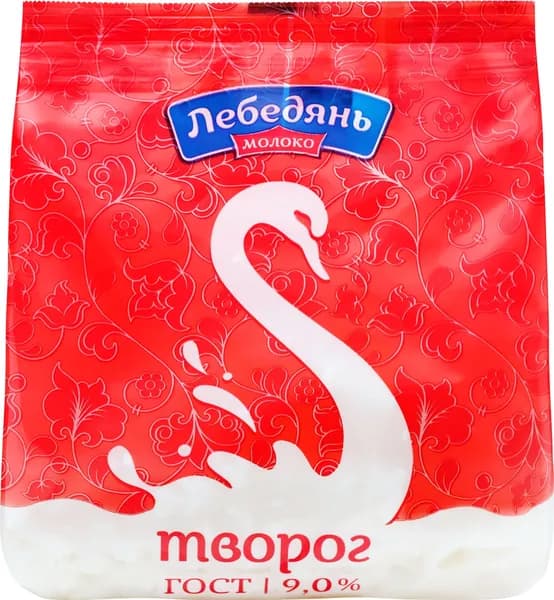 Творог ЛЕБЕДЯНЬМОЛОКО 9%, без змж, 300г