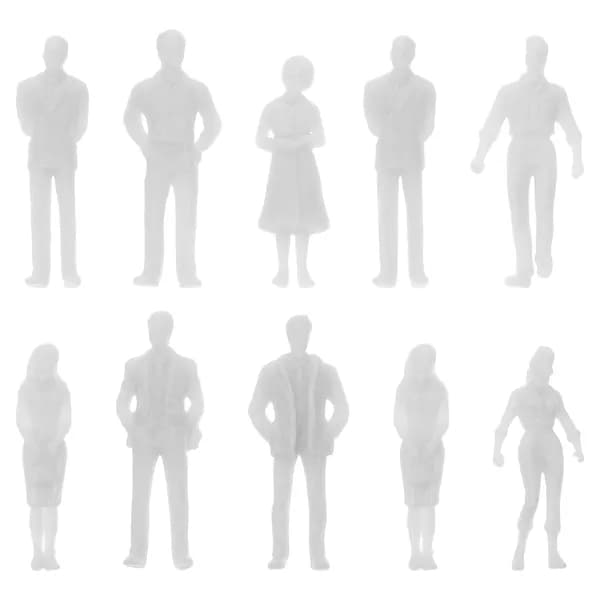 Миниатюрные белые фигурки людей из пластика для декора и моделирования, 20 шт