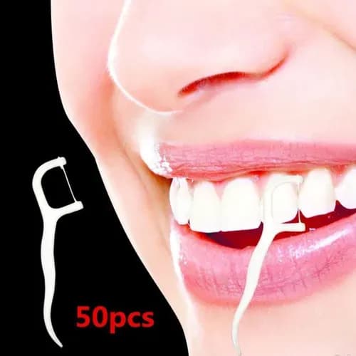 50шт Стоматологическая Floss Flosser Picks Зубочистки Stick Oral Care Tooth Clean