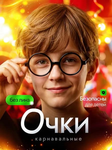 Очки карнавальные круглые без линз