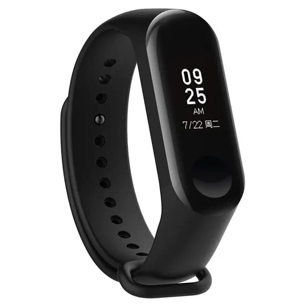 Силиконовый ремешок для фитнес-браслета Xiaomi Mi Band 3, чёрный, 220 мм