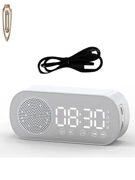 T7( T R) Беспроводной Bluetooth-Динамик, Часы, Радио, Двойной Будильник Для Дома, Белый Цвет