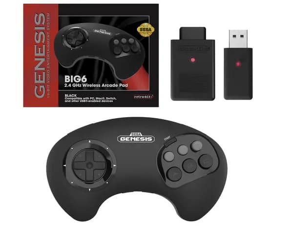 Контроллер BIG6 2.4Ghz для SEGA Meda Drive (Genesis) беспроводной
