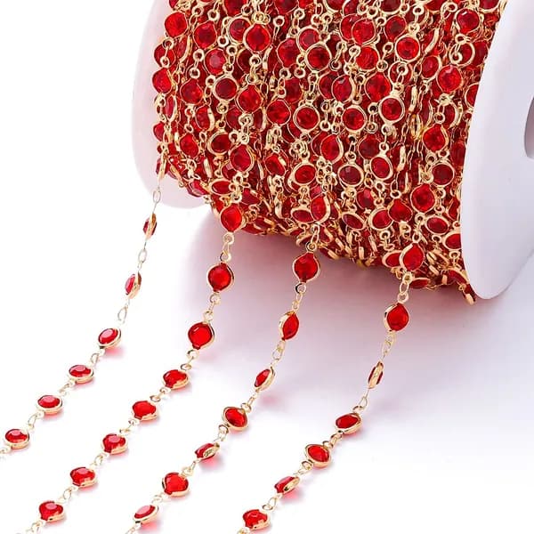 Цепь декоративная для бижутерии,со стразами,1 метра,цвет платина