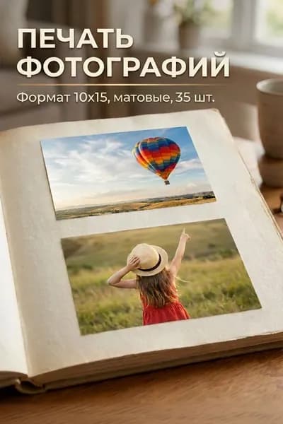 Печать фотографий 10х15, матовые, 35 шт.