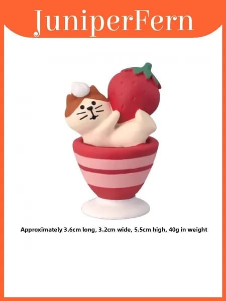 resin figurines cat and dessert для домашнего декора и подарка коллекционерам creampuddingcat