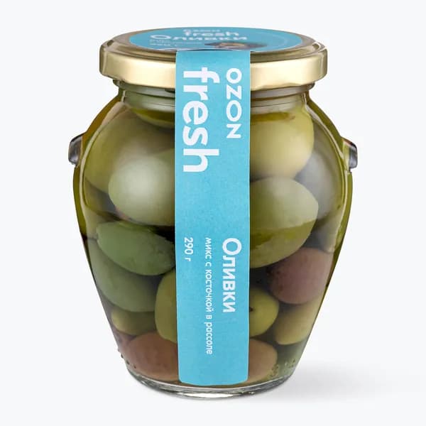 Оливки ассорти 290 г, Ozon fresh, с косточкой