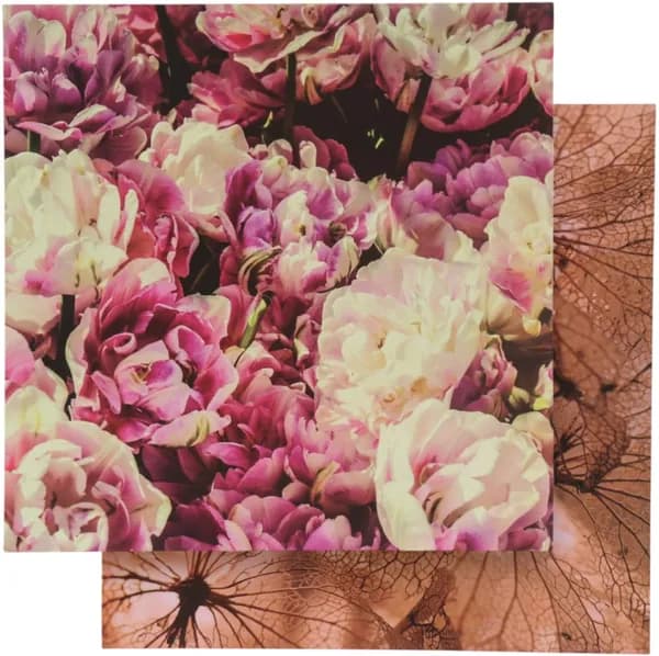 Фотофон двусторонний "Цветы" 1 шт, 50х50 см, картон, плотность 350 г, для фотосессий и предметной съемки