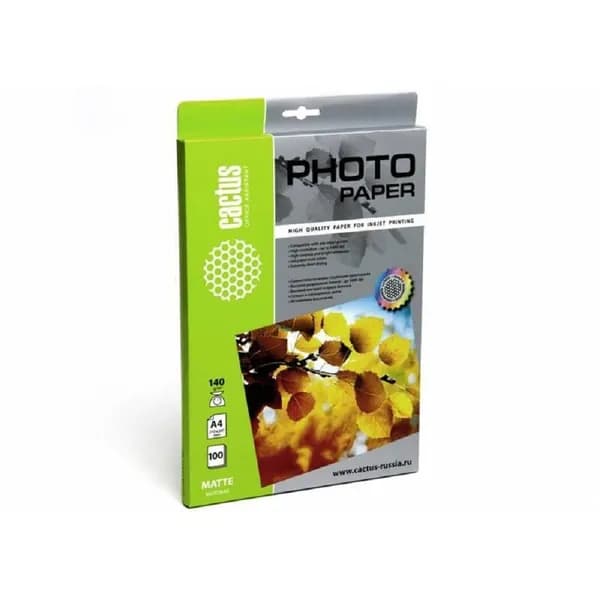 CS-MA4140100 Фотобумага Cactus CS-MA4140100 матовая, А4, 140 г/м2, 100 листов