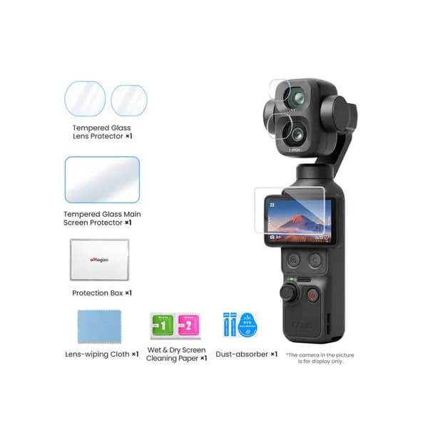 aMagisn Защитное закаленное стекло для камеры Osmo Pocket 4P, на экран и объектив