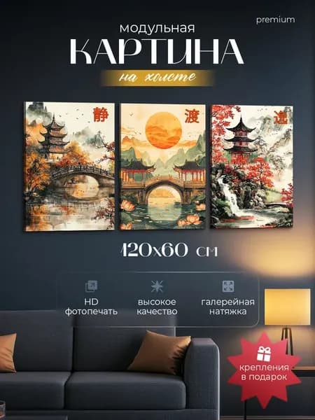 Модульная картина интерьерная на стену Китай