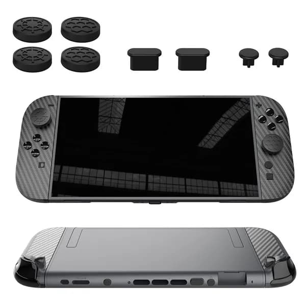 Защитный комплект для Nintendo Switch 2: силиконовые стики, заглушки USB-C и разъёма для наушников, наклейки Joy-Con