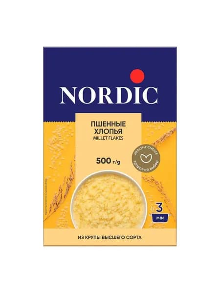 Хлопья Nordic пшенные, 500 г