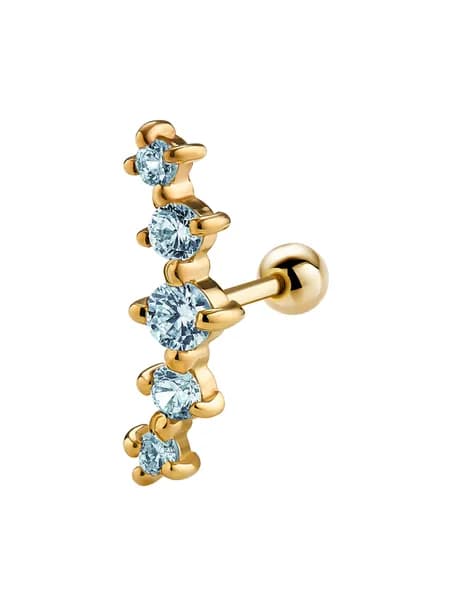 Серьга из серебра для пирсинга хряща, хеликса Файв