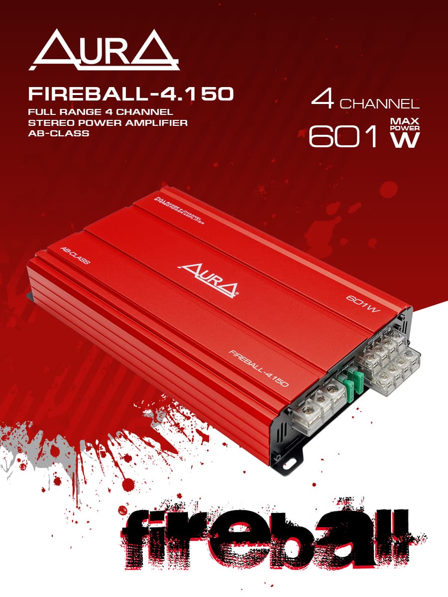 Автомобильный усилитель 4-канальный AurA FIREBALL-4.150