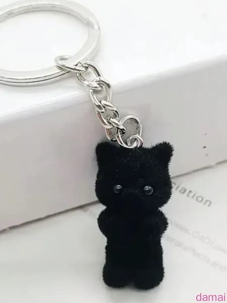 Милый Брелок Котенок для ключей, на сумку, на рюкзак, серый