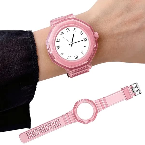 Силиконовый ремешок для карманных часов Royal Pop от Swatch и Audemars Piguet, цельнолитой из ТПУ, розовый