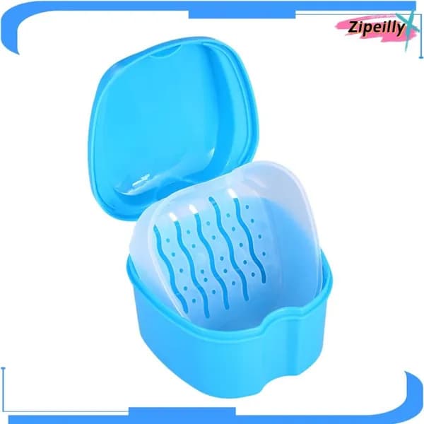 Контейнер для зубных протезов, безопасный и многофункциональный, для хранения и очистки