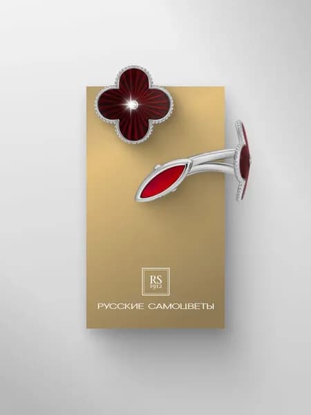 Запонки из серебра с бриллиантами
