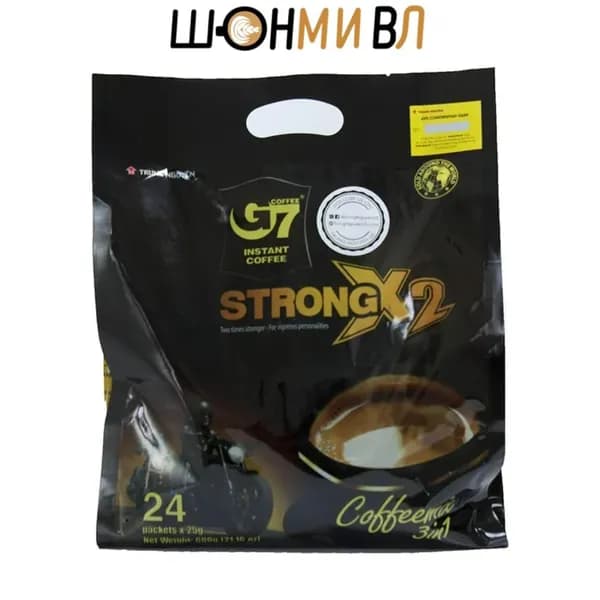 Растворимый кофе Trung Nguyen G7 Strong X2 (3 в 1) по 25г (24 стик)