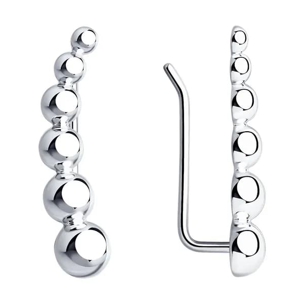 Diamant, Серьги из серебра, 94-120-01506-1, зажимы, 925 проба