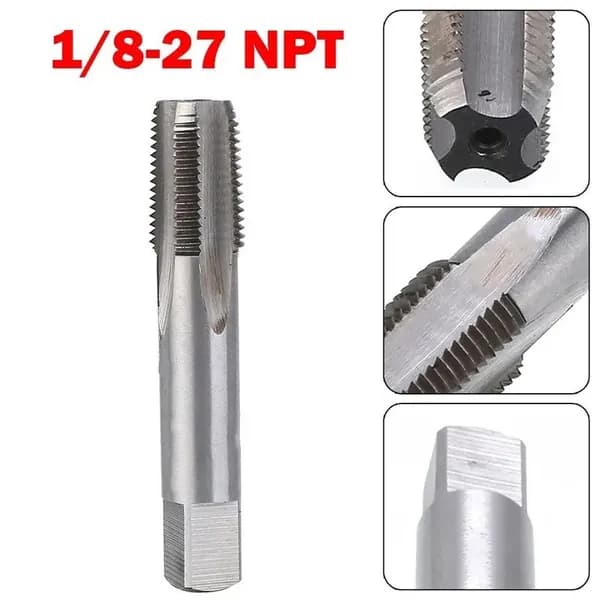 1/8-27 NPT HSS конический метчик для нарезки трубной резьбы из быстрорежущей стали, стандартный инструмент ремонта