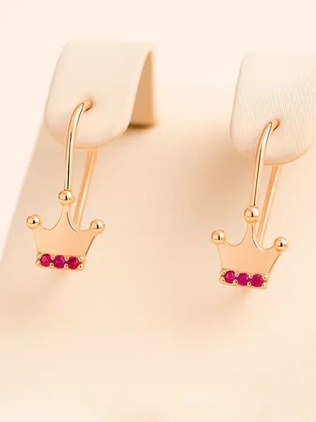 Серьги бижутерия детские корона