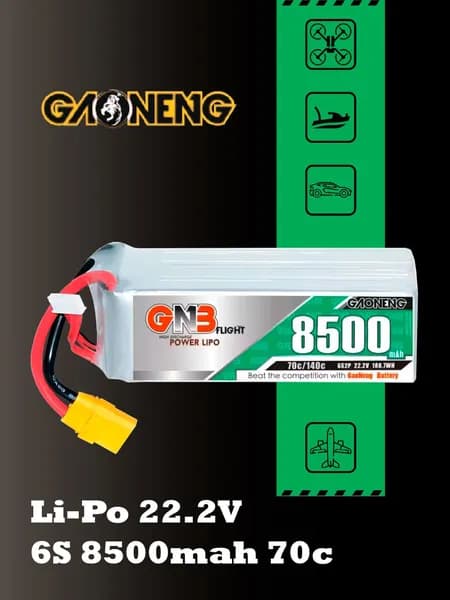 Аккумулятор Li-po Gaoneng GNB 8500mah 6S2P 22.2V 70C 68x45x144mm XT60