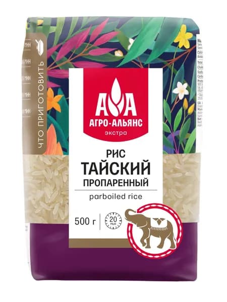 Рис тайский пропаренный Агро-Альянс 500г