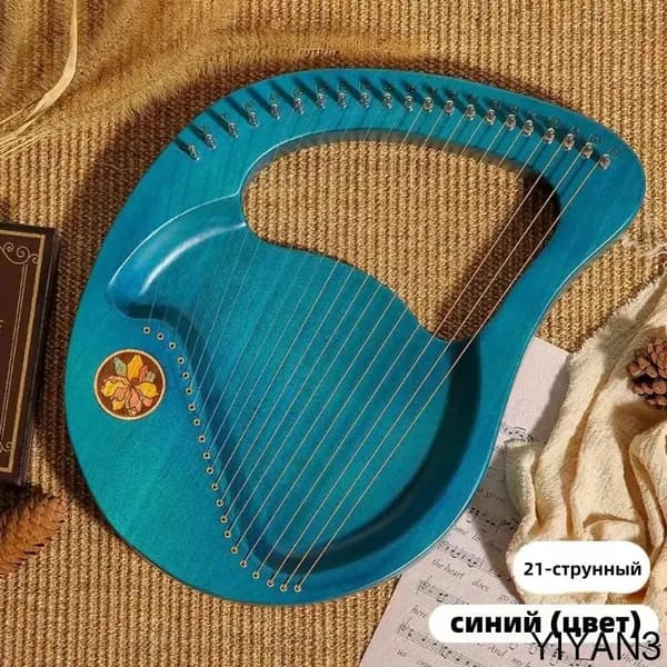 Ключ C, 21-струнная деревянная лира, арфа