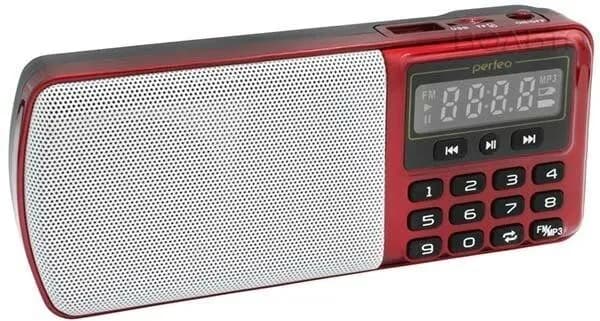 Радиоприемник Perfeo цифровой ЕГЕРЬ FM+ 70-108МГц/ MP3/ питание USB или BL5C/ красный (i120-BK)
