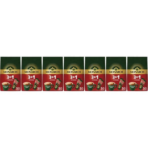 Кофейный напиток Monarch Strong 3 в 1 растворимый 13 г х 50 шт, набор: 7 штук