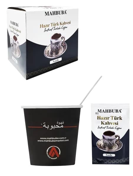 Растворимый кофе в пакетиках (2 в 1) + стаканчики, "Mahbuba", Sade, (12шт*6гр) 72гр. Турция