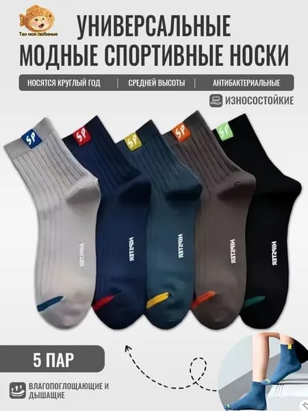 Носки мужские, 5 пар