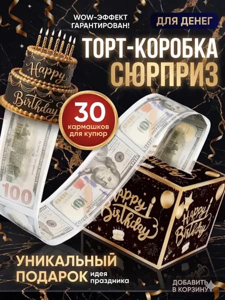 Подарочная коробка сюрприз для купюр