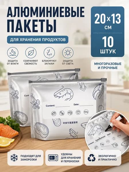 Зип пакет 20x13 см, 10 шт