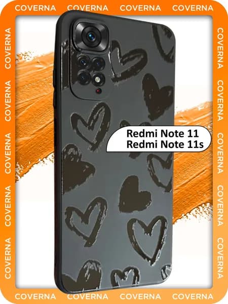 Чехол силиконовый с рисунком поцелуй на Redmi Note 11, 11s, для Редми Нот 11, 11 s
