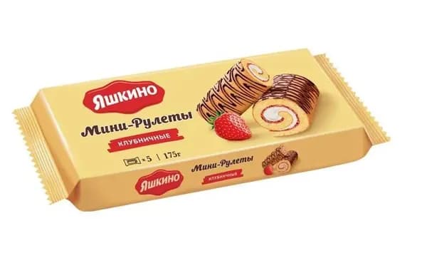 Яшкино Мини-рулеты Клубничные, 175 г