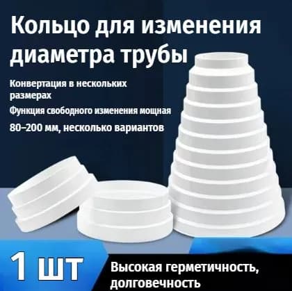Переходник для кухонной вытяжки,200/190/180/170/160/150/125/120/100/80 мм, ERA PU16.15.12,5.12.10.8
