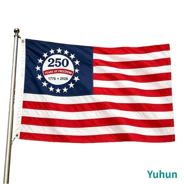 Флаг США к 250-летию независимости, вышитый, нейлон 210D, 3 5 футов