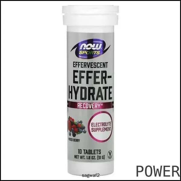 NOW Foods, Sports, Effer-Hydrate, восстановление, ассорти ягод, 10 таблеток, 51 г (1,8 унции) POWER