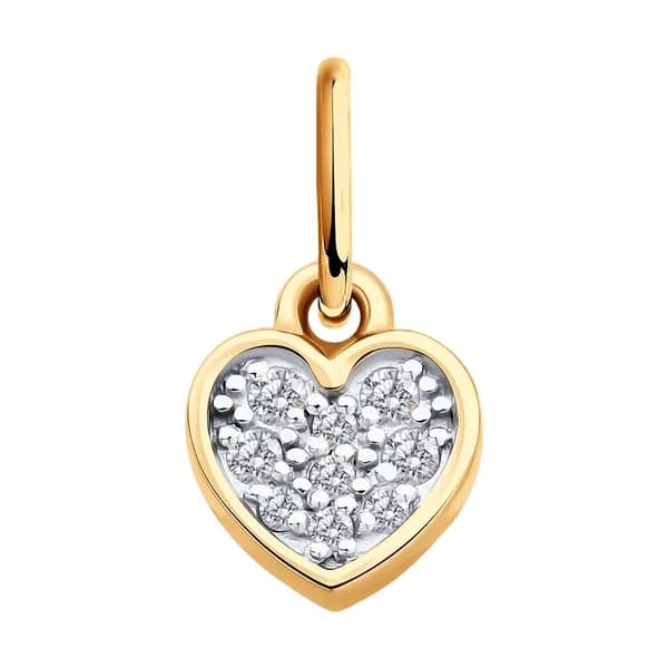 Золотая подвеска DIAMANT-ONLINE с фианитом 585 пробы