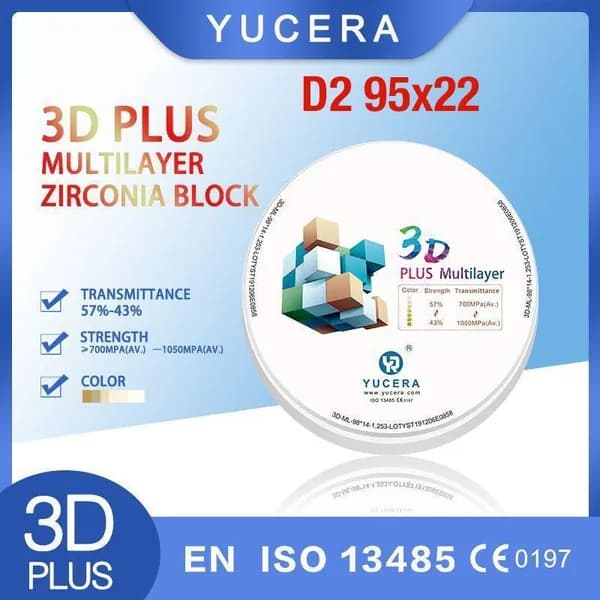 Циркониевый диск для CAD/CAM 3D Plus Multilayer D2 95*22