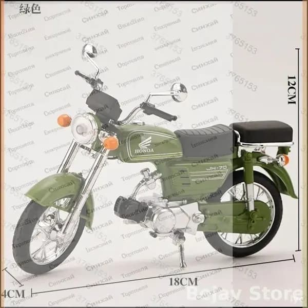 Коллекционная модель мотоцикла Honda Chaly 1:10, металлический ретро мопед, детальная копия, интерьерная игрушка, п